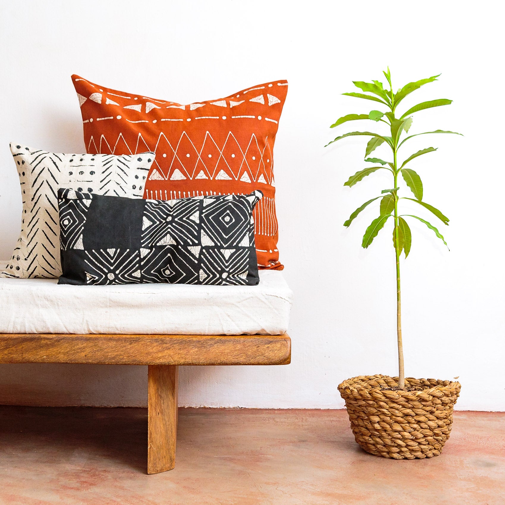 The Matika Collection, home products inspired by traditional mali mud cloth and hand crafted by TRIBAL TEXTILES