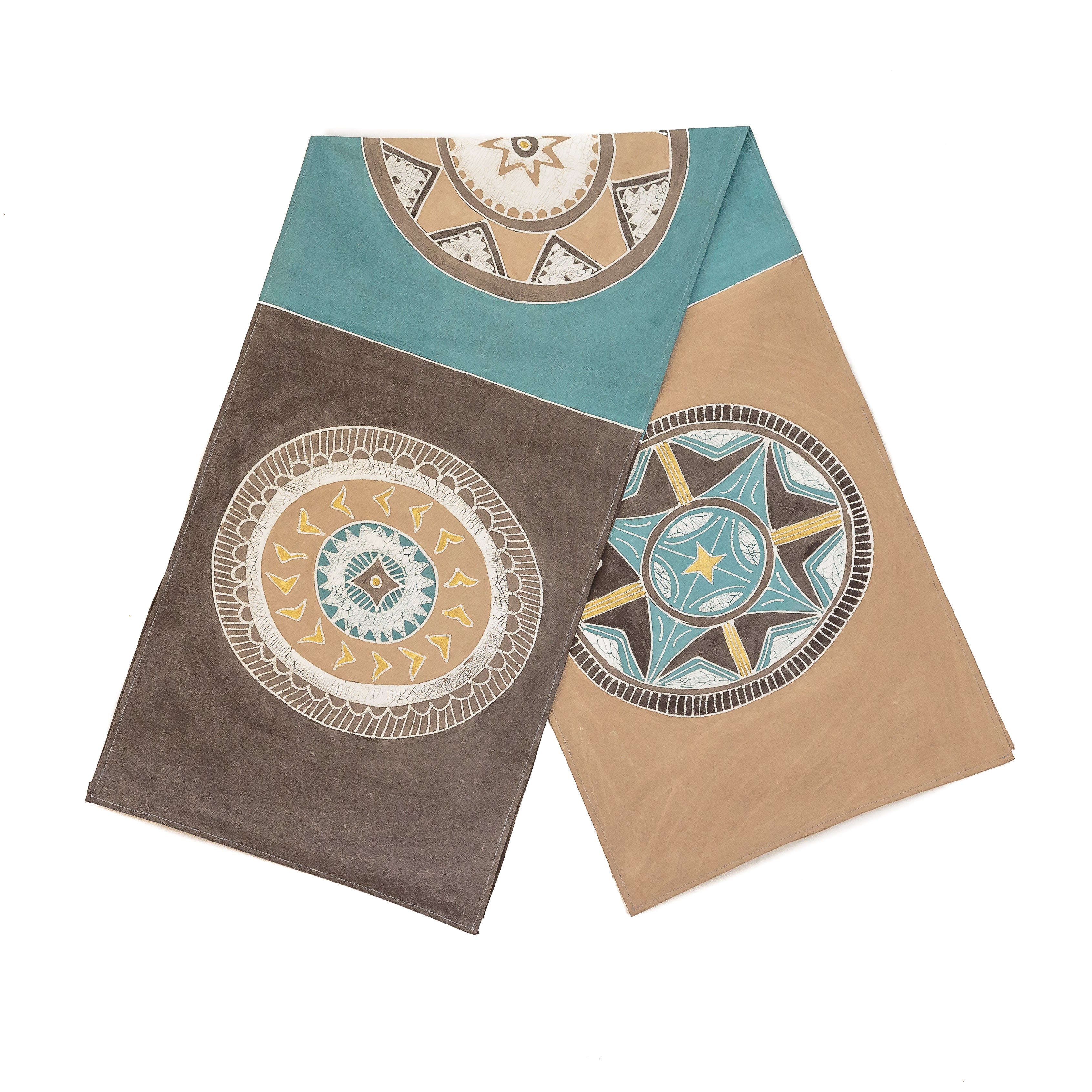 IMPERFECT SALE 17 : African Circles Teal Table Runner