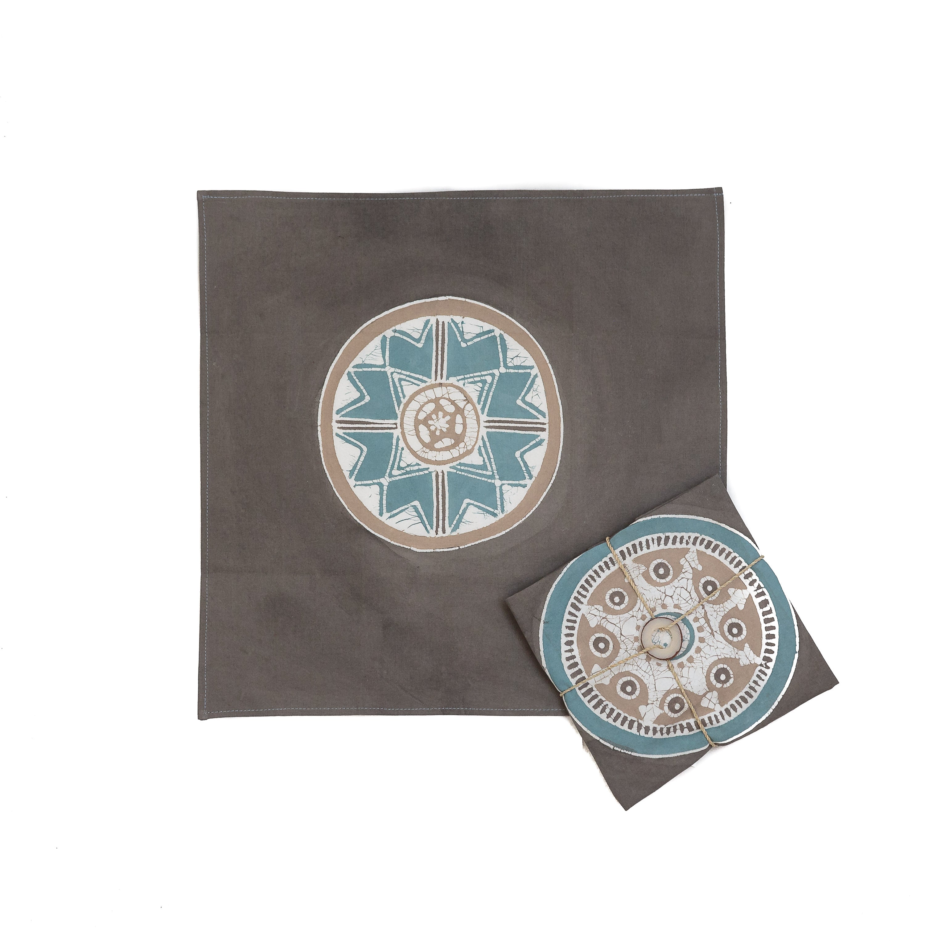 IMPERFECT SALE 05 : African Circles Teal Napkins