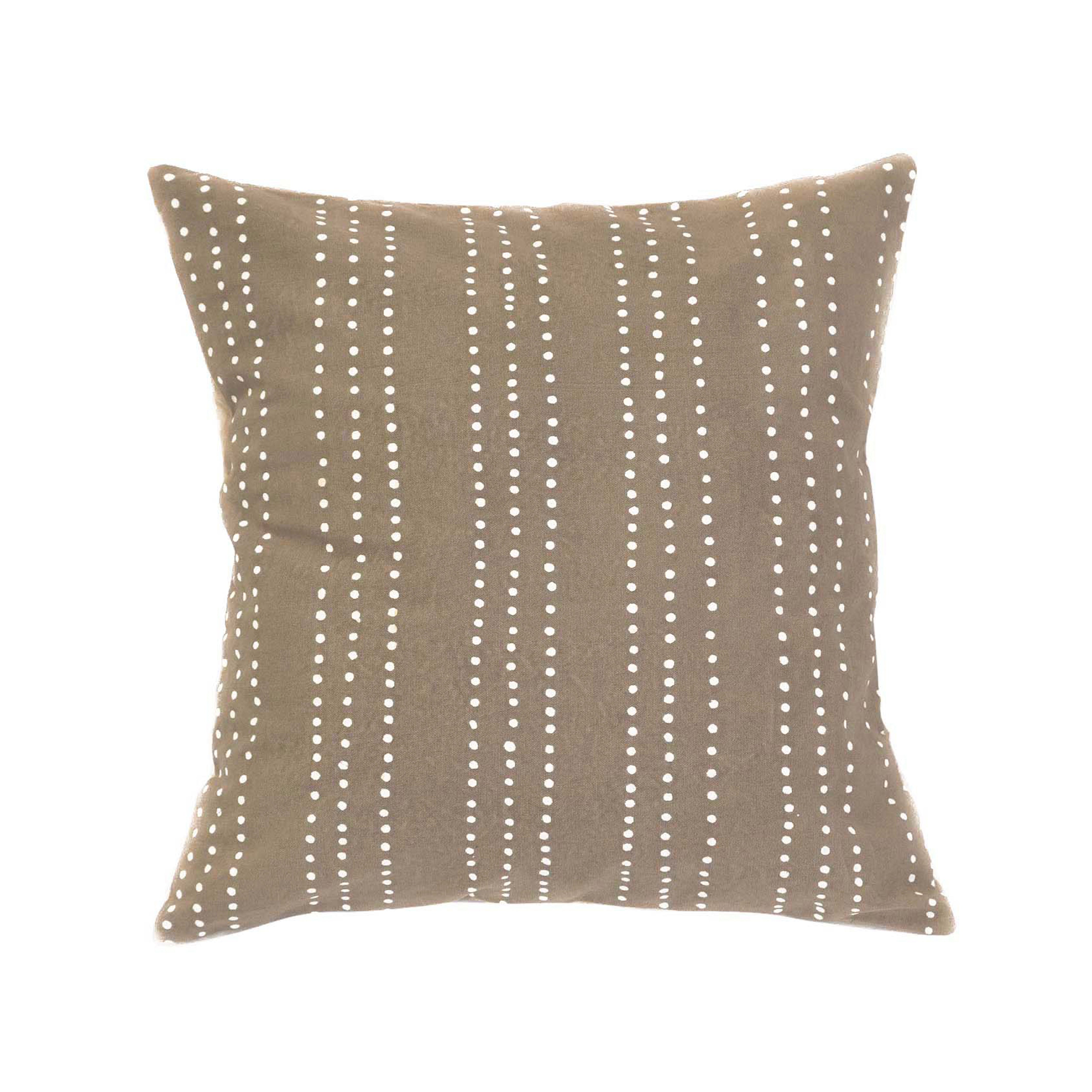 African made mustard yellow cushion cover adorned with delicate dot patterns.