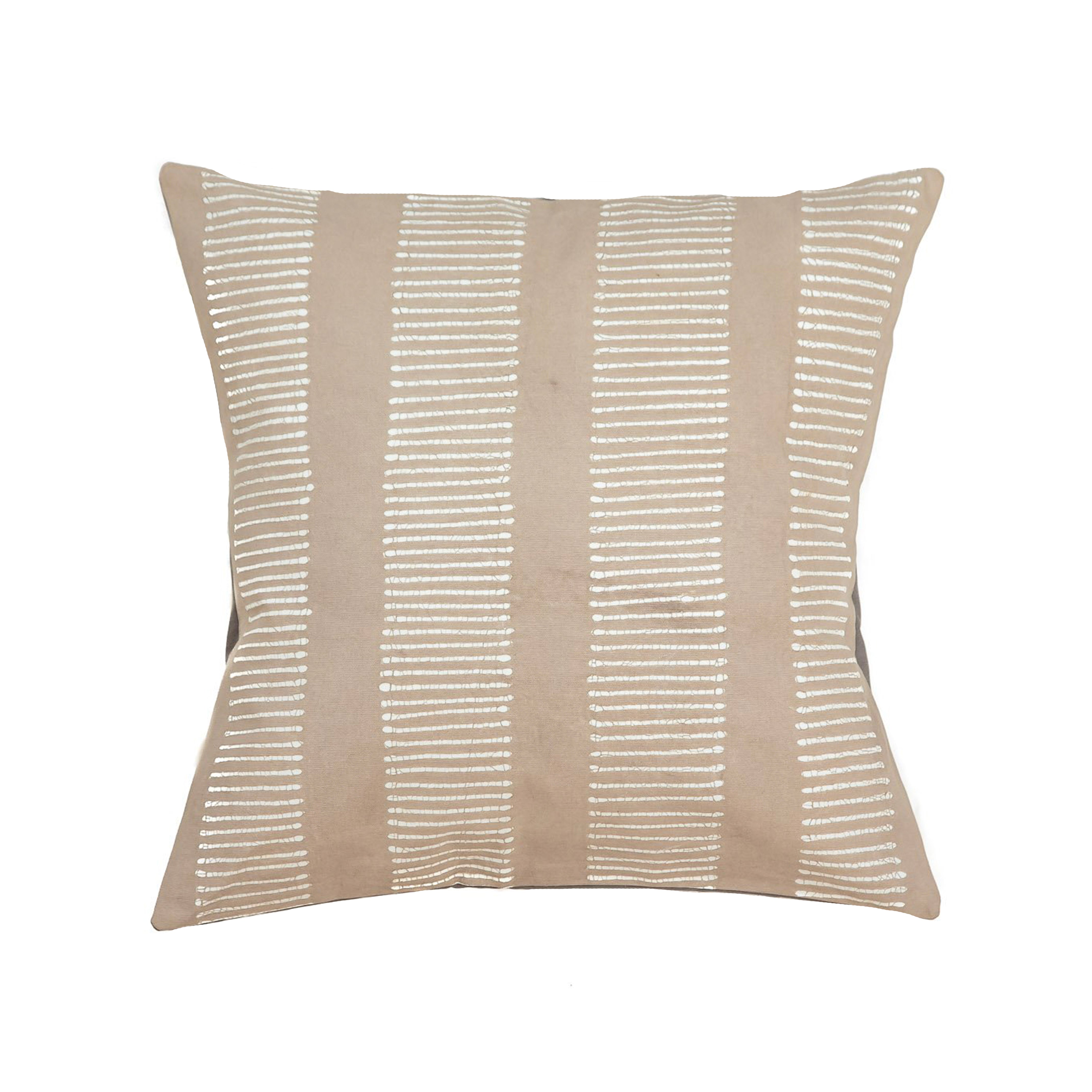 The perfect mushroom cream cushion cover adored in beautiful line patterns.