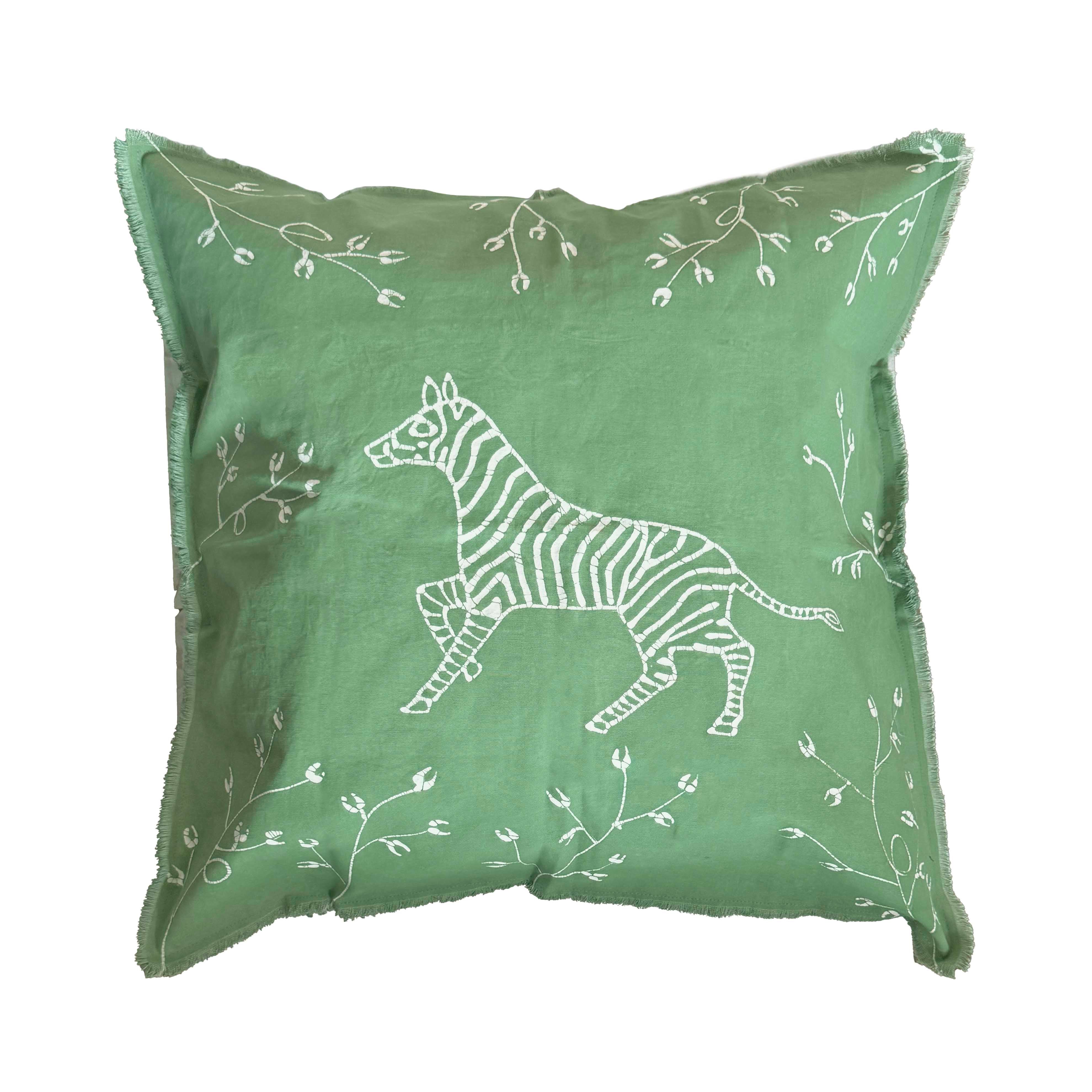 Zobisika Zebra Cushion Cover Medium Green