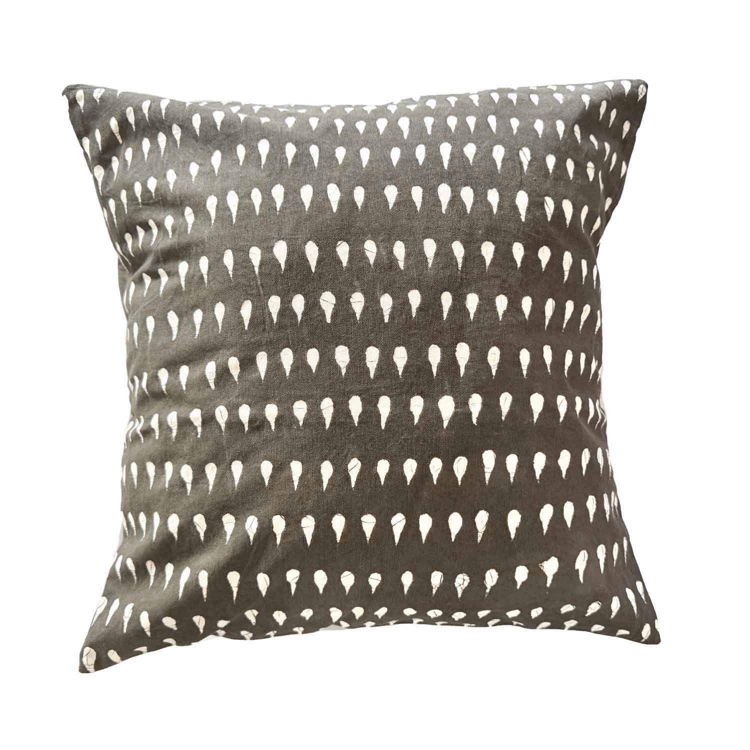 The perfect bohemian chic, grey cushion cover adorned with detailed dot patterning and destined to add a stylish flare.