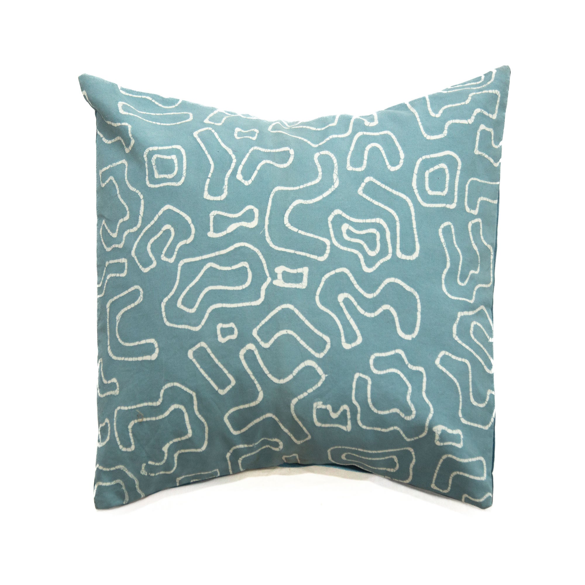 The perfect light blue cushion cover made using a traditional Batik technique on a 100% cotton backing.