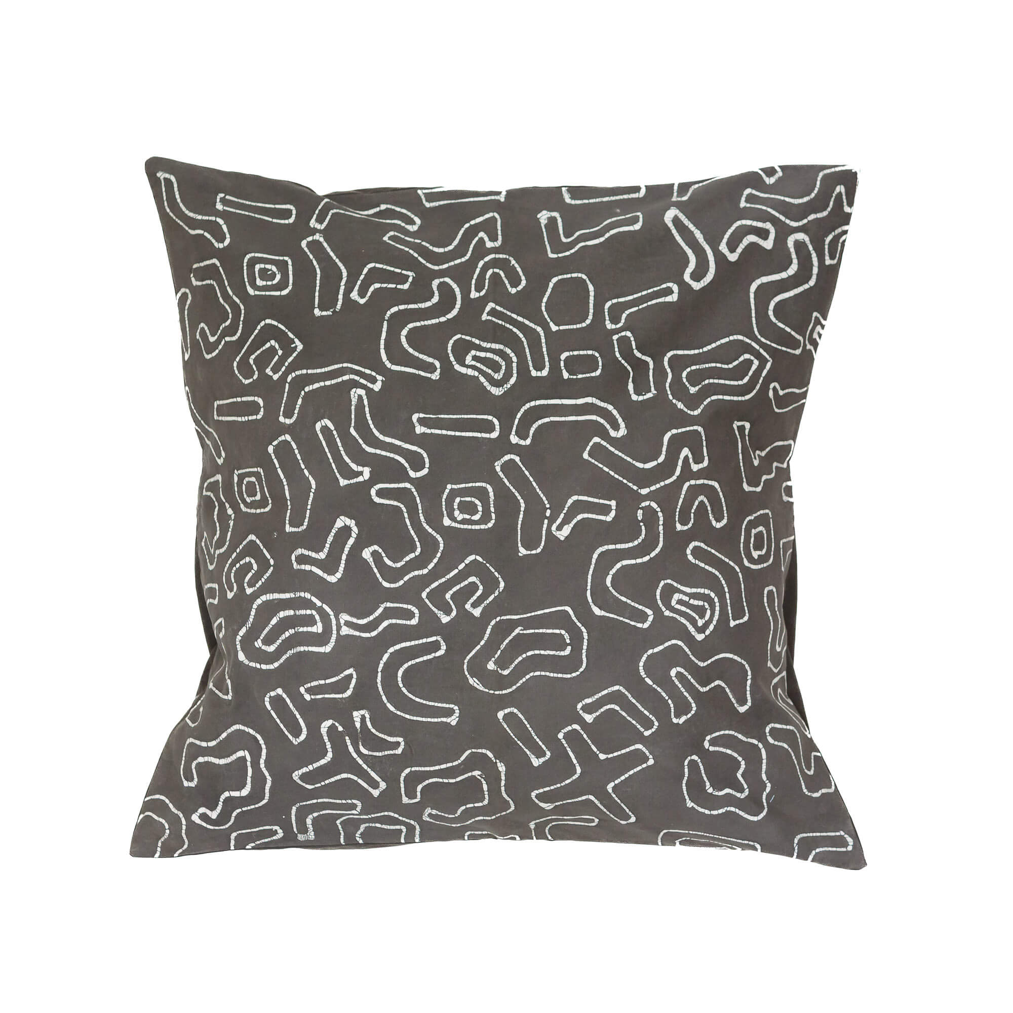 Charcoal patterned cushion cover traditional craftsmanship with contemporary style for a unique home accent.