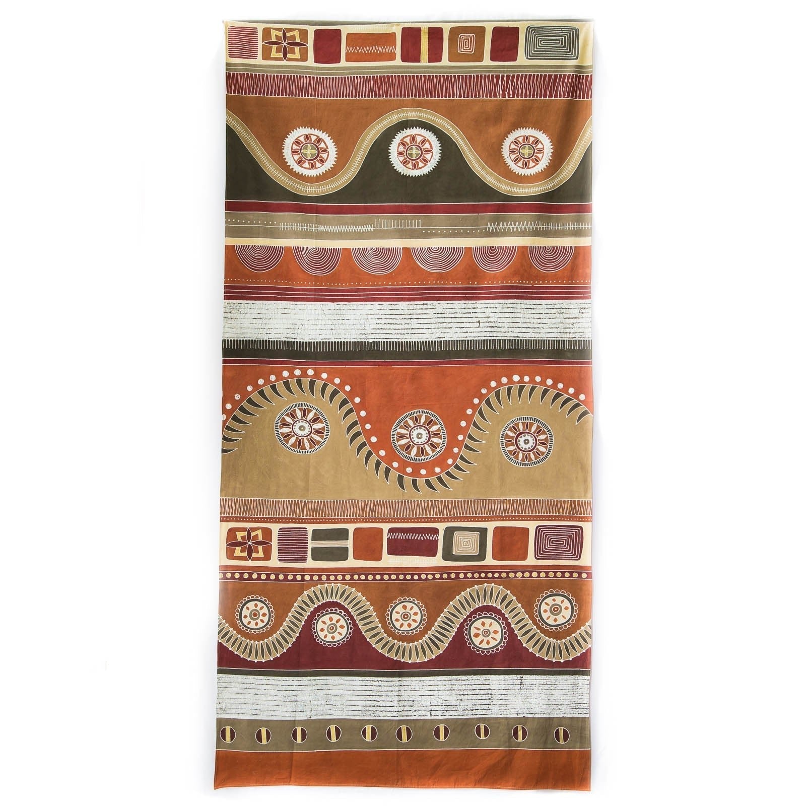 African hand painted table cloth, made from 100% cotton with beautiful reds and oranges.