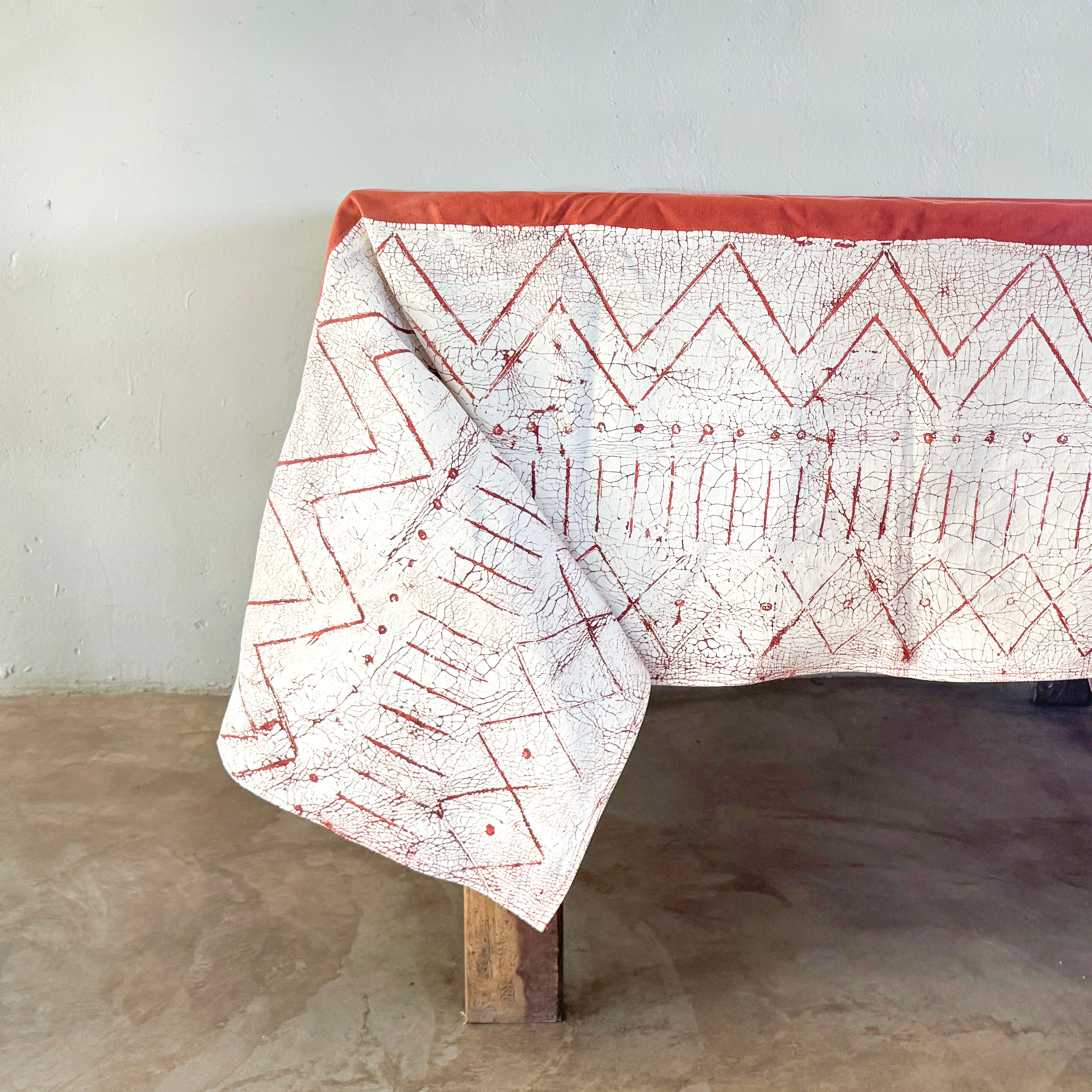 rust orange red african tablecloth