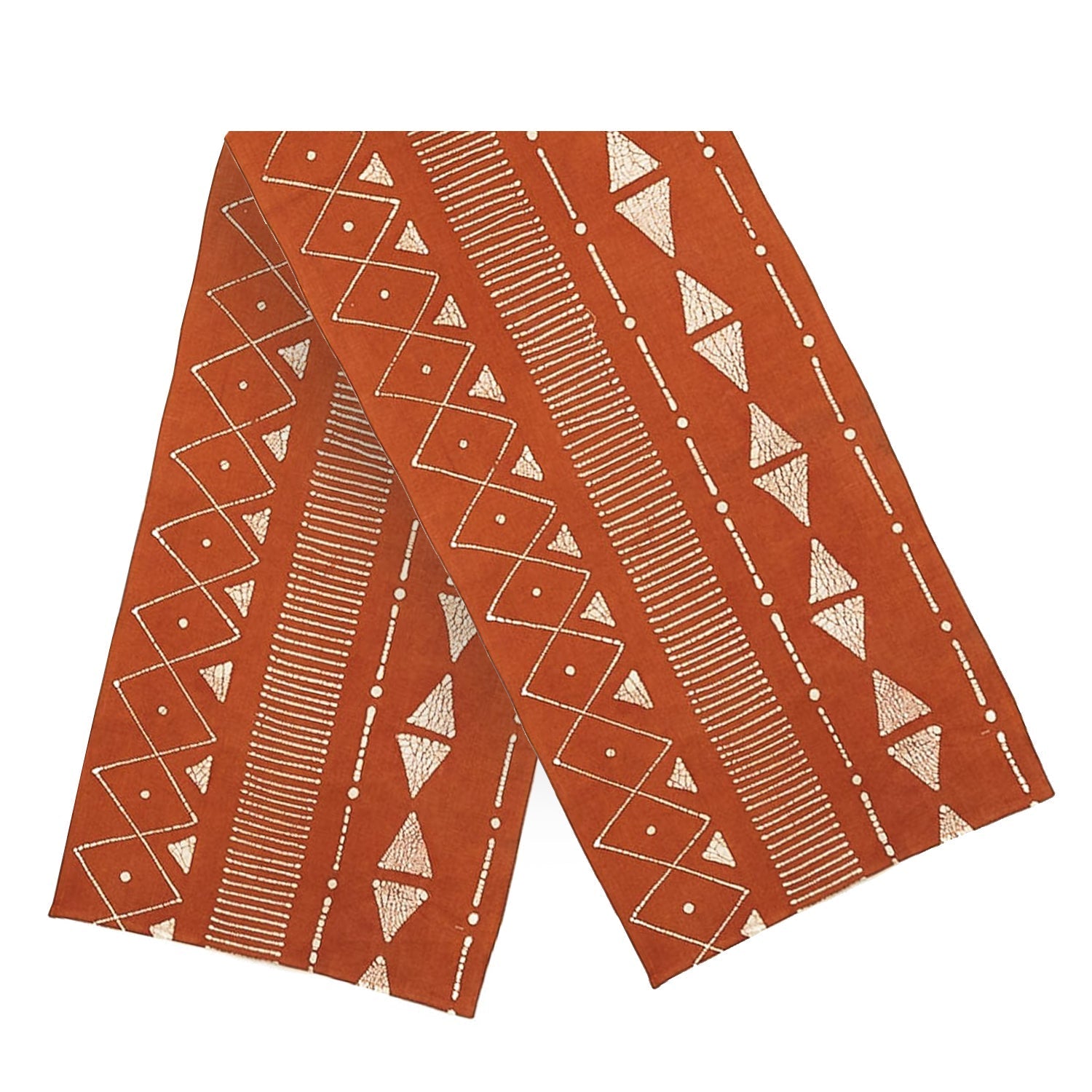 Beautiful and bold rust table runner, made ethically from 100% cotton in Africa.