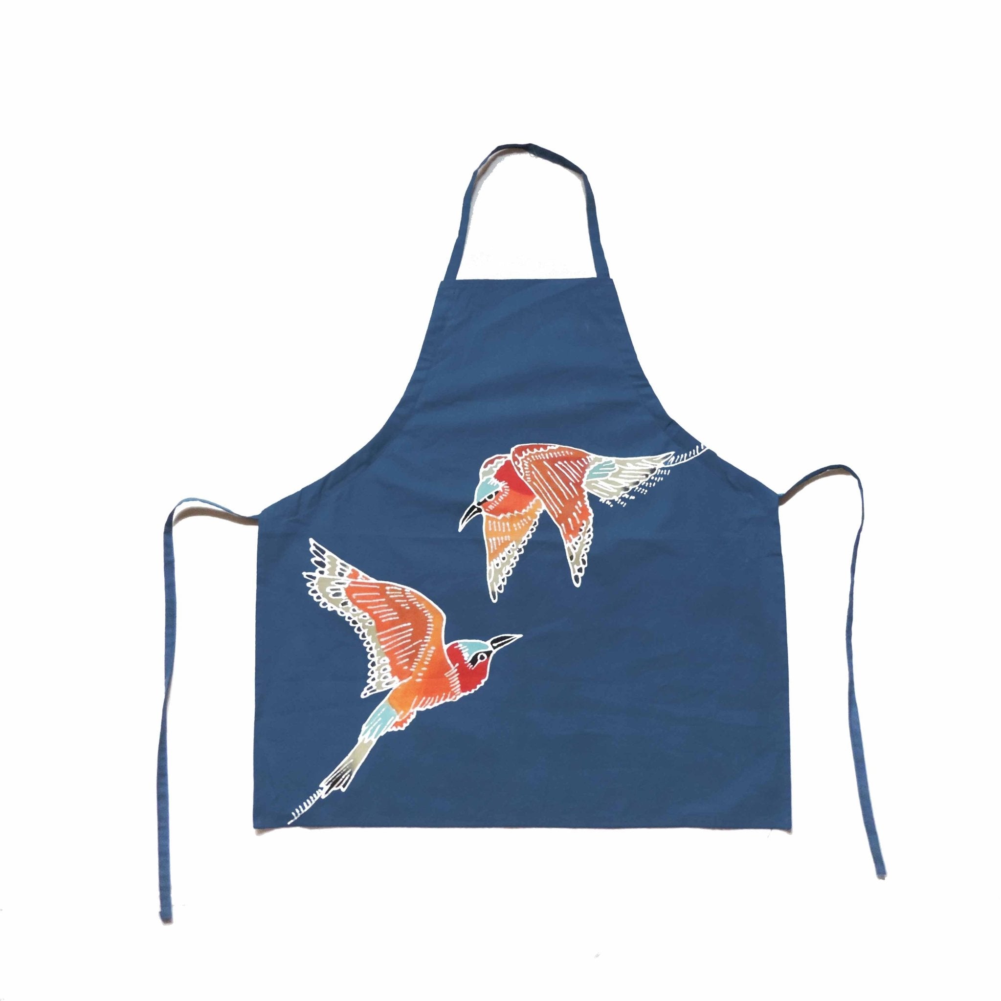 The perfect blue apron for bird lovers with our special Bee eater print!