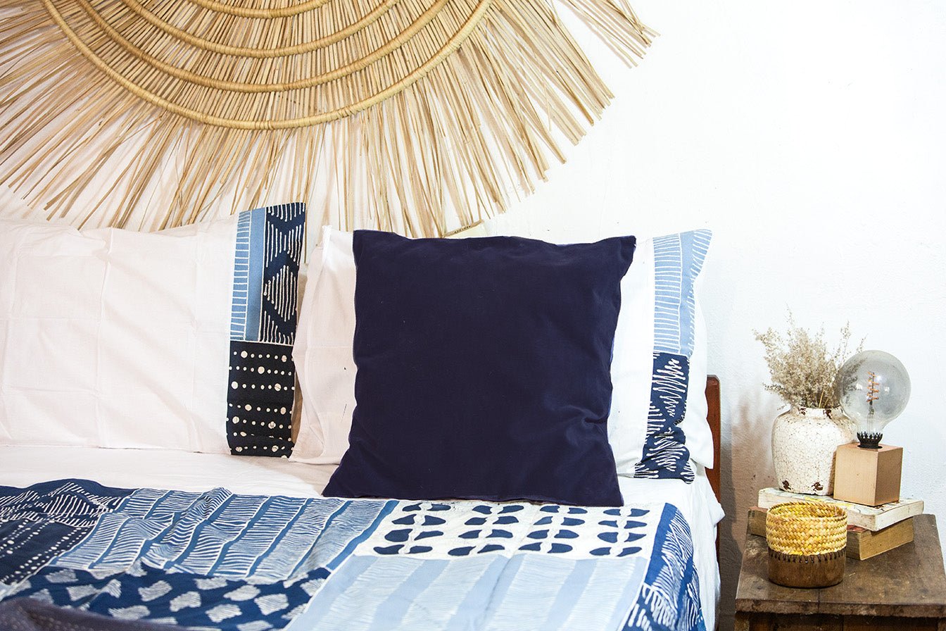 Tribal Cloth Indigo Duvet Cover - Hand Painted by TRIBAL TEXTILES - Handcrafted Home Decor Interiors - African Made